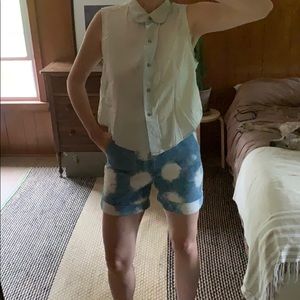 American apparel boxy crop button down tank